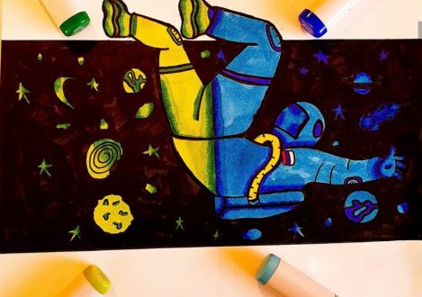 painting of an astronaut