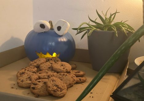 Cute cookie monster pumpkin