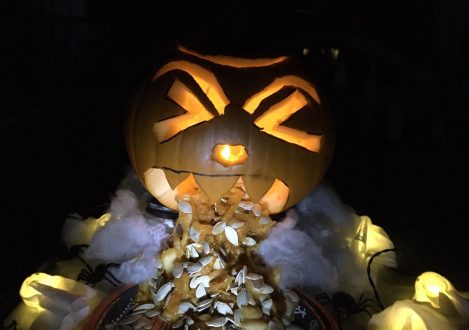 Scary carved pumpkin