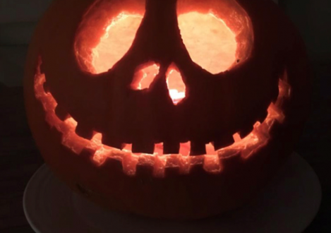 Carved pumpkin by Theo