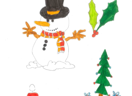 Christmas card design snowman