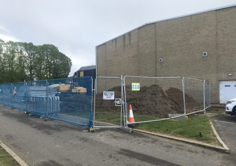 building works and security fencing at Halliford School