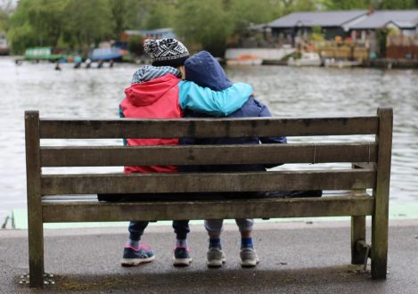 people on a bench