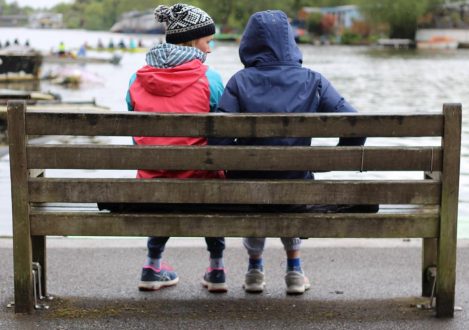 people on a bench