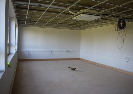 Interior of an empty room in progress