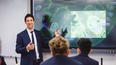 Teacher explaining a concept in a science lesson