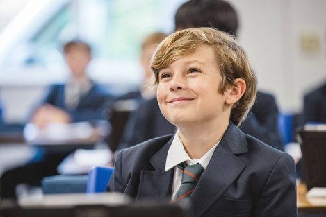 A student smiling