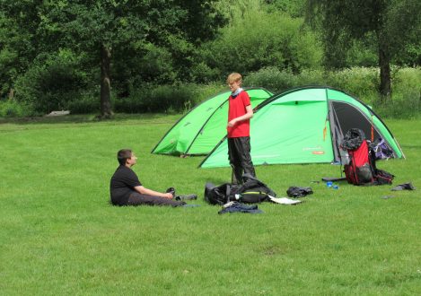 Children camping for the Duke of Edinburgh