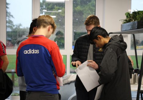 students receiving their results