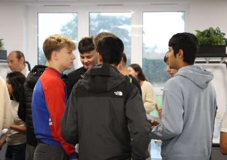students talking