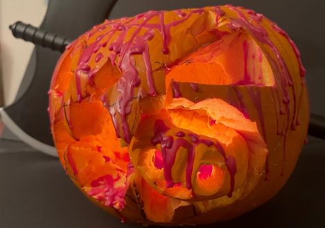 pumpkin with fake blood