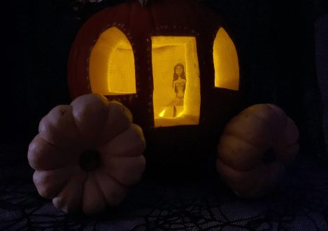 a pumpkin carriage