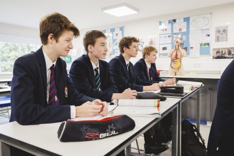 4 students sat in a row in class