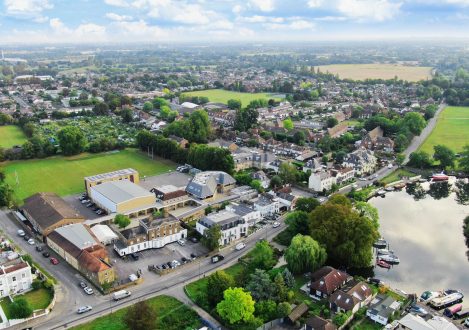 Aerial view of the school