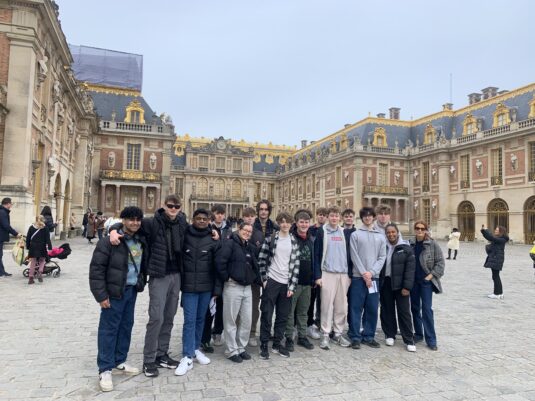 students at a palace