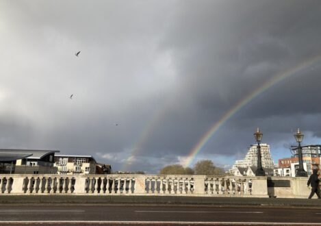 rainbow over the bridge