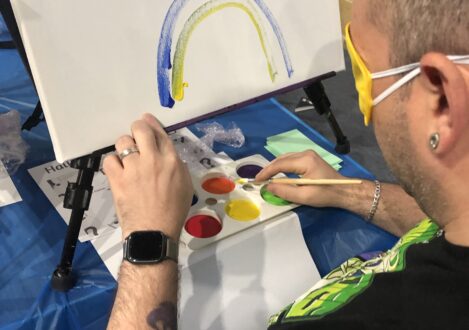 man painting