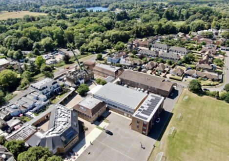 birds eye view of a school